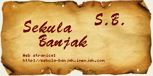 Sekula Banjak vizit kartica